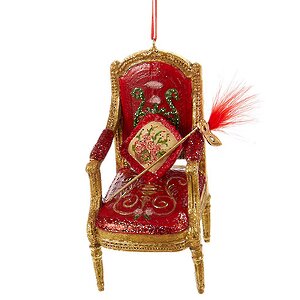 Елочная игрушка Венецианское красное кресло с узорами 11 см, подвеска Kurts Adler фото 1