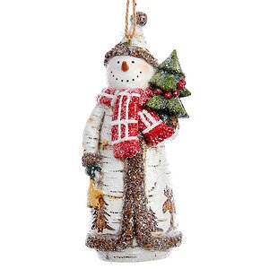 Елочная игрушка Снеговик - Лесовичок с елочкой 13 см, подвеска Kurts Adler фото 1