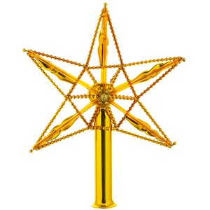 Верхушка на елку Звезда Морейн 22 см золотая, стекло Фабрика Елочка фото 1