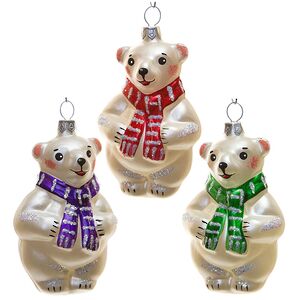 Стеклянная елочная игрушка Умка в Красном Шарфе 8 см, подвеска Фабрика Елочка фото 2