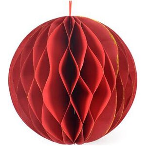 Бумажный шар Soft Geometry 30 см красный Due Esse Christmas фото 1