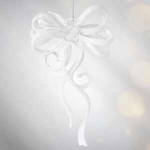 Елочная игрушка Бант Алиони 16*10*6 см белый, подвеска Koopman фото 5