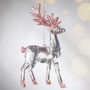 Елочная игрушка Олень Финолли 10 см с розовыми рогами, подвеска Koopman фото 5