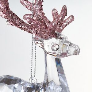 Елочная игрушка Олень Финолли 10 см с розовыми рогами, подвеска Koopman фото 2