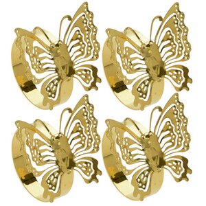 Кольца для салфеток Бабочки Бонита, 4 шт, золотые Koopman фото 1