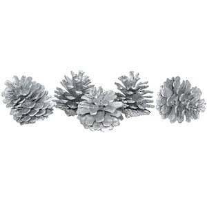 Елочное украшение Шишки натуральные 5 см серебряные, 20 шт, подвеска Koopman фото 1
