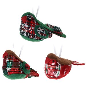Елочное украшение Рождественская Птичка 12 см красная с коричневым, подвеска Koopman фото 2