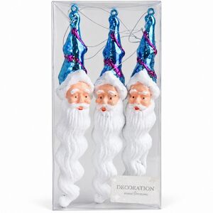 Елочные игрушки Сосульки - Санта Клаус 22 см, голубой, 3 шт Koopman (Купман) фото 2