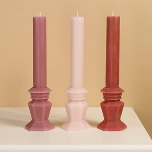 Декоративная свеча Caserta Royale: Velvet Pink 25 см Kaemingk фото 3