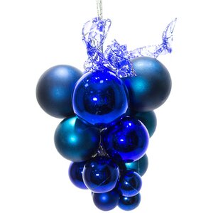Гроздь из пластиковых шаров 20 см синяя