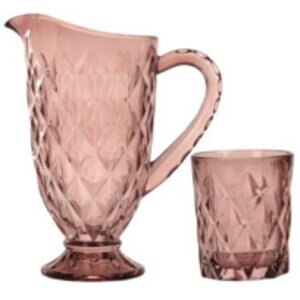 Набор для воды Ниовина: кувшин + 6 стаканов, розовый, стекло Koopman фото 1