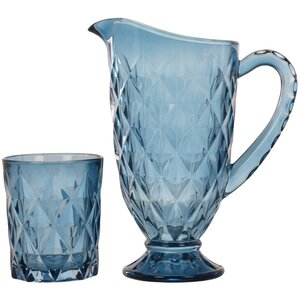 Набор для воды Ниовина: кувшин + 6 стаканов, голубой, стекло Koopman фото 1