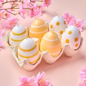 Пасхальные свечи Яйца: Bright Easter 6 см желтые, 6 шт Koopman фото 3