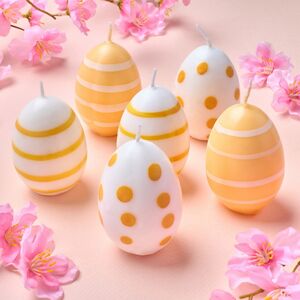 Пасхальные свечи Яйца: Bright Easter 6 см желтые, 6 шт Koopman фото 5