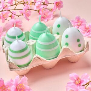 Пасхальные свечи Яйца: Bright Easter 6 см зеленые, 6 шт Koopman фото 3