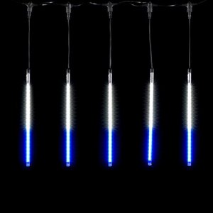 Светодиодная гирлянда Тающие Сосульки 5*0.3 м, 160 холодных белых/синих LED ламп, черный ПВХ, 5 м, IP44 BEAUTY LED фото 1