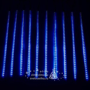 Светодиодная гирлянда Тающие Сосульки 10*0.8 м, 720 синих LED ламп, черный ПВХ, 10 м, IP44 BEAUTY LED фото 1