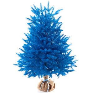 Настольная синяя елка в мешочке Сапфир 80 см, ЛИТАЯ 100%