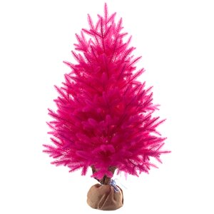 Настольная розовая елка в мешочке Сапфир 80 см, ЛИТАЯ 100%