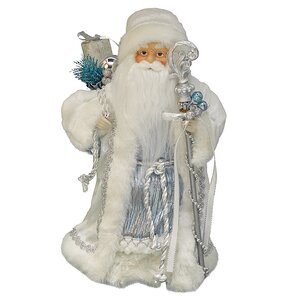 Дед Мороз бело-серебряный 30 см Holiday Classics фото 1