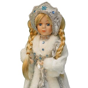 Снегурочка бело-серебряная, 50 см Holiday Classics фото 3