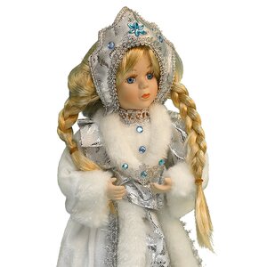 Снегурочка бело-серебряная, 50 см Holiday Classics фото 2