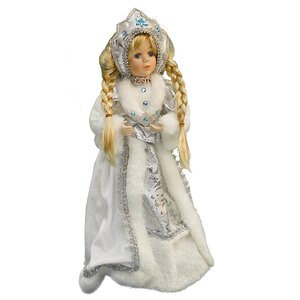 Снегурочка бело-серебряная, 50 см Holiday Classics фото 4