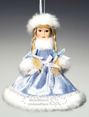 Елочная игрушка "Снегурочка" в голубом платье, 15 см Holiday Classics фото 1