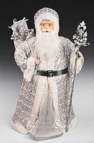 Дед Мороз в бело-серебряной шубе, 82 см Holiday Classics фото 1