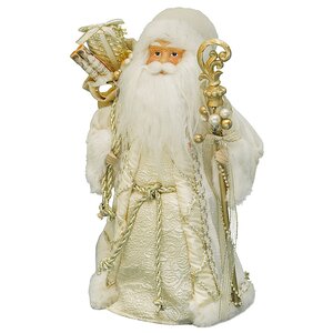 Дед Мороз в белой шубе с золотым узором, 30 см Holiday Classics фото 1