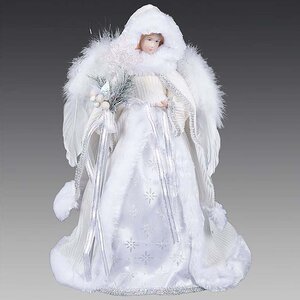 Ангел в белоснежной шубе с посохом 40 см Holiday Classics фото 1