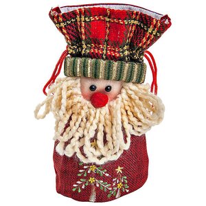 Мешочек для подарков Шотландское Рождество - Дед Мороз 20 см Mister Christmas фото 1