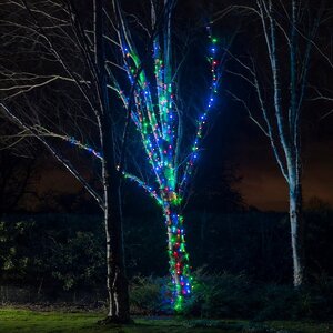 Гирлянды на дерево Клип Лайт Quality Light 60 м, 600 разноцветных LED ламп, черный ПВХ, IP44