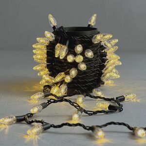 Светодиодная гирлянда Шишки 10 м, 100 теплых белых LED ламп, черный КАУЧУК, соединяемый, IP65 BEAUTY LED фото 4