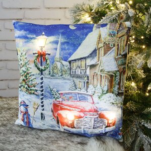 Новогодняя подушка с лампочками Christmas Tale 45*45 см, на батарейках Peha фото 1