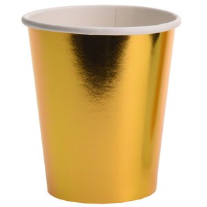 Бумажные стаканы Праздничный Блеск золотые 9 см, 8 шт, 250 мл Koopman фото 1