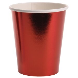 Бумажные стаканы Праздничный Блеск красные 9 см, 8 шт, 250 мл Koopman фото 1