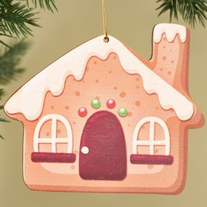 Деревянная елочная игрушка Домик - Пряничные Истории 10 см МанузинЪ фото 2