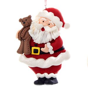 Елочная игрушка Санта с Мишкой - Рождественская Компания 13 см, подвеска Kurts Adler фото 1