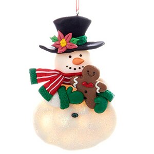 Елочная игрушка Снеговик с Пряником - Рождественская Компания 13 см, подвеска Kurts Adler фото 1