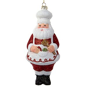 Елочная игрушка Санта - Веселый Повар в Красном сюртуке 18 см, подвеска Kurts Adler фото 1