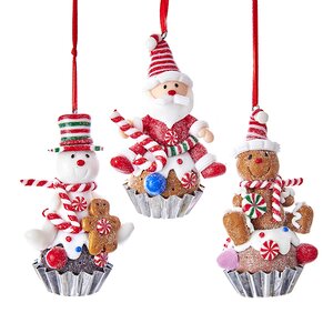 Елочная игрушка Снеговик - Christmas Cupcake 9 см, подвеска Kurts Adler фото 2