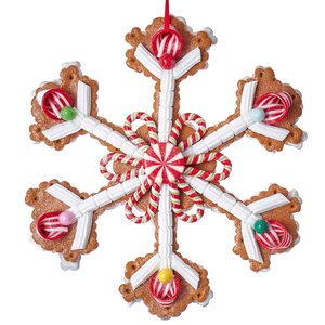 Елочная игрушка Снежинка - Пряничная сладость 20 см с разноцветными конфетками, подвеска Kurts Adler фото 1