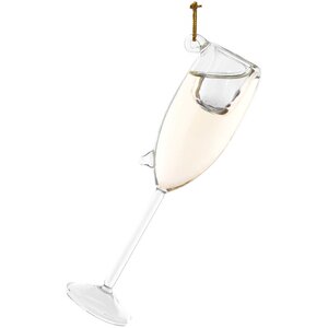 Елочная игрушка Бокал Шампанского - Champagne Brut 11 см, стекло, подвеска Kurts Adler фото 2