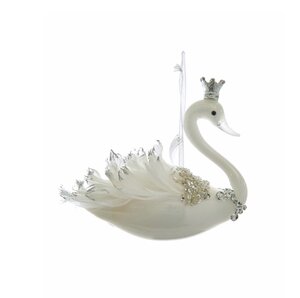 Стеклянная елочная игрушка Лебедь Альсина - принцесса Клаудвилля 10 см, подвеска Kurts Adler фото 1