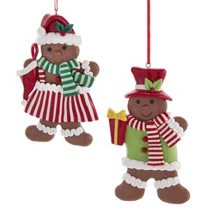 Набор елочных игрушек Пряничные помощники Санта Клауса 12 см, 2 шт, подвеска Kurts Adler фото 1