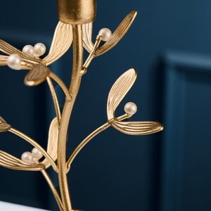 Металлический подсвечник для 1 свечи Веточка Омелы 26 см Goodwill фото 3