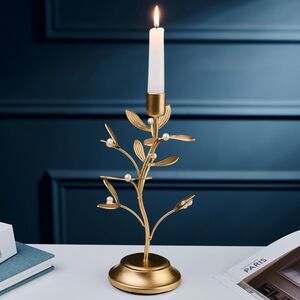 Металлический подсвечник для 1 свечи Веточка Омелы 26 см Goodwill фото 4