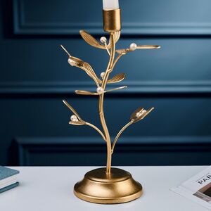 Металлический подсвечник для 1 свечи Веточка Омелы 26 см Goodwill фото 2