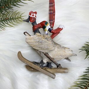 Елочная игрушка Гусь Фредрах на лыжах 10 см, подвеска Goodwill фото 2